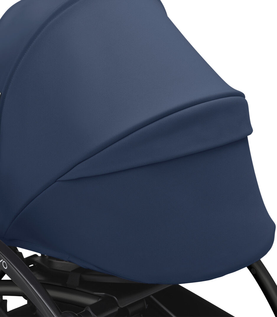 Stokke® YOYO3® 0+ Air France. Black Frame. Canopy ventilation closed. Close-up. Angled. galery image 5